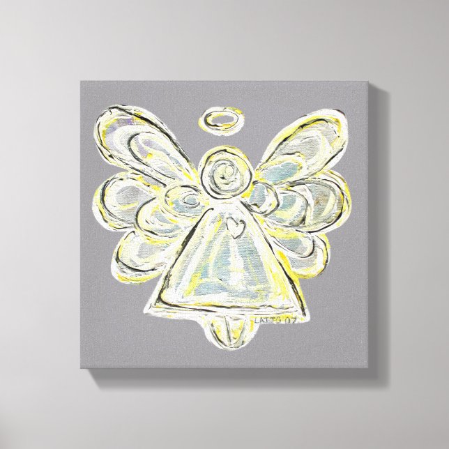 Blanc Lumière Gardien Angel Enveloppé Toile Mur Ar (Recto)