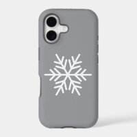 Blanc Moderne Flocon de Neige Nordique sur Gris d'