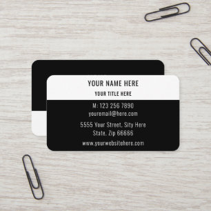 Blanc Noir Personnalisé Votre Carte de visite Desi