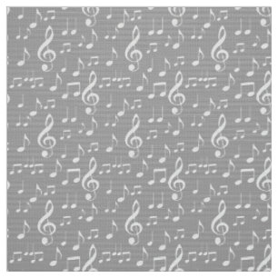 blanc notes de musique tissu motif
