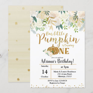 Blanc Notre Petit Citrouille Fait Une Invitation