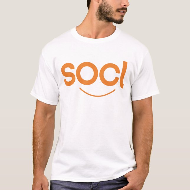 blanc/orange de T-shirt de socl (Devant)