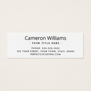 Blanc ou couleur logo personnalisé Mini Carte de v