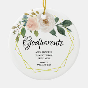 Blanc Personnalisé Godparents ornement de Noël