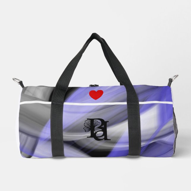 Blanc Petit Sac De Sport Tendance Lavande Abstrait (Recto)