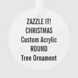 Blanc ROND acrylique fait sur commande d'ornement
