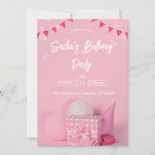 blanc rose girly mignon dorette invitation anniver