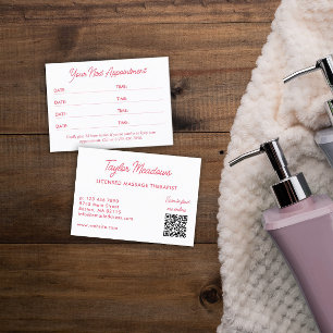 Blanc rose Pratique QR Code Multi Rendez-vous