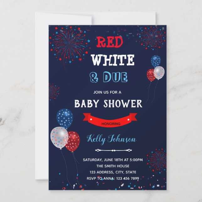 Blanc rouge et invitation régulière (Devant)