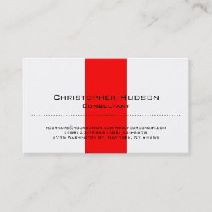 Blanc rouge simple Carte de visite consultant