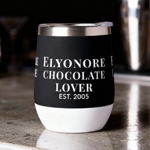 Blanc Script Personnalisé Nom Amateur de Chocolat 