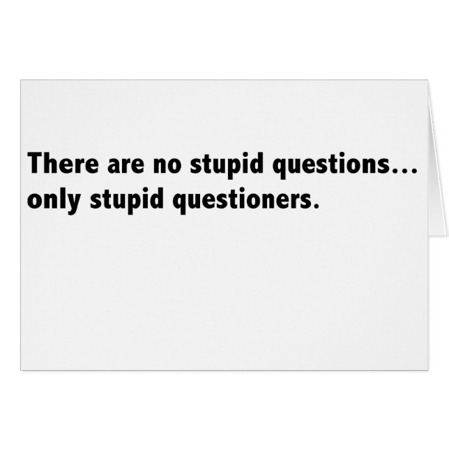 Blanc stupide de carte de questions (Devant horizontal)