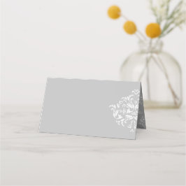 Blanc sur gris élégant Damask Blond Cartes de plac