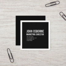 Blanc sur le carte de visite de carré noir