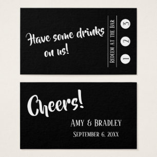 Blanc sur noir, moderne 3 Punch Boire Cartes de Bi
