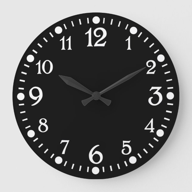Blanc sur noir Vintage horloge murale de machine à (Recto)