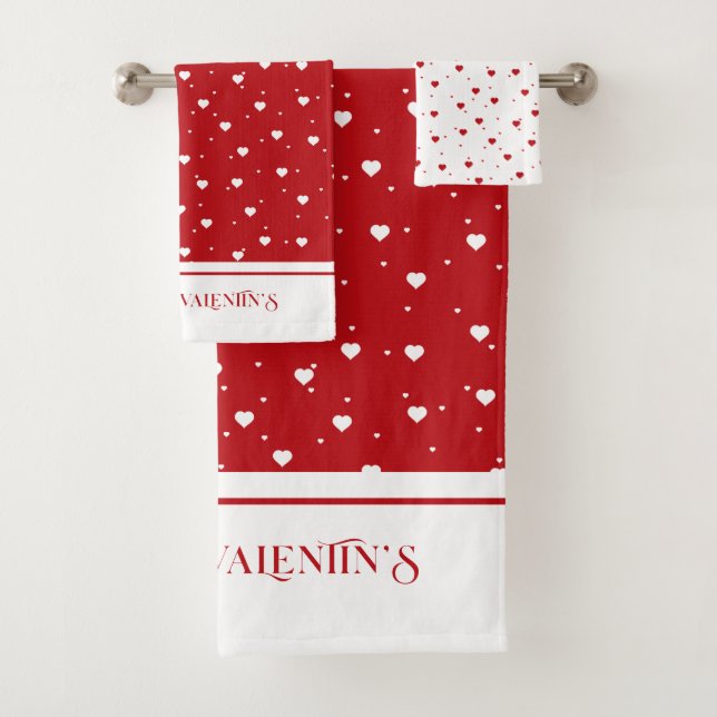 Blanc sur Red Valentine's coeur motif (En situation)