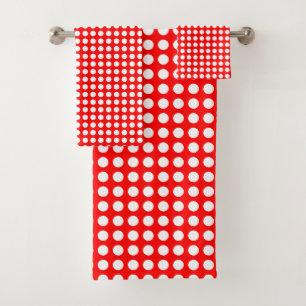 Blanc sur rouge moyen taille Pois horizontaux