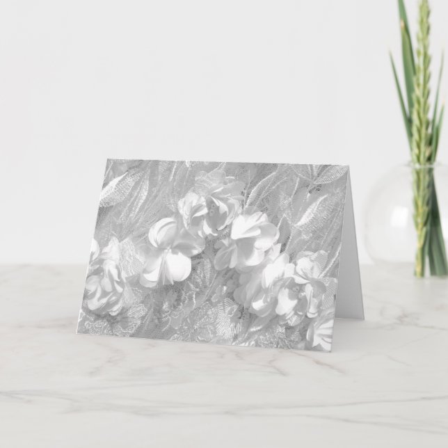 Blanc sur tissu floral blanc, blanc sur carte inté (Devant)