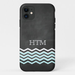 Blanc & Turquoise Chevron iPhone 5 Coque