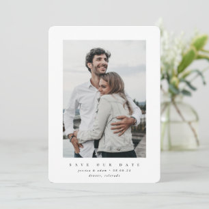 Blanc Ultra Minimal Enregistrer Le Carte photo Dat