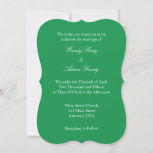 Blanc Vert Plaine Simple Faire-part de mariage