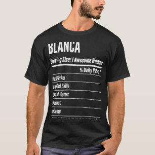 Blanca Nahrungsfakte für Größenkalorien T-Shirt