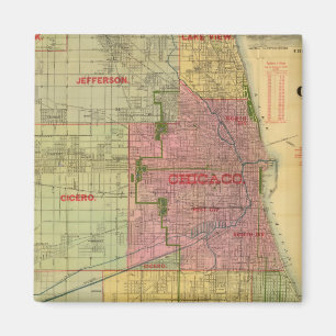 Blanchard-Karte von Chicago und Umgebung Magnet