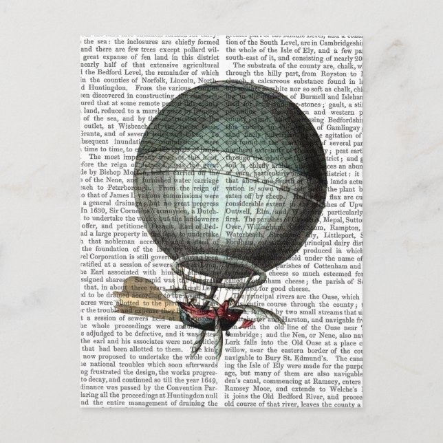 Blanchard Vintage Heißluftballon Postkarte (Vorderseite)
