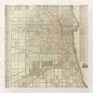 Blanchards Führerkarte von Chicago 2 Glasuntersetzer