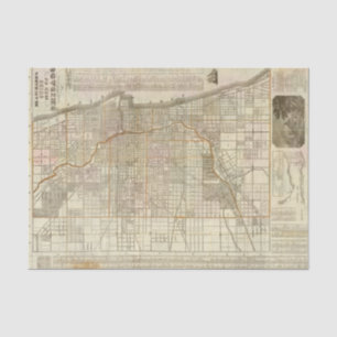 Blanchards Führerkarte von Chicago Seidenpapier