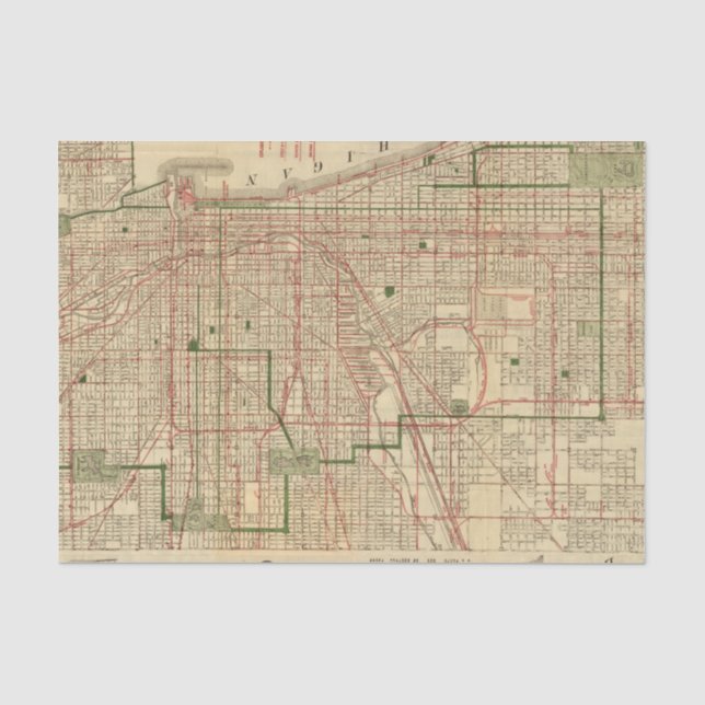 Blanchards Karte von Chicago Seidenpapier (Vorderseite)