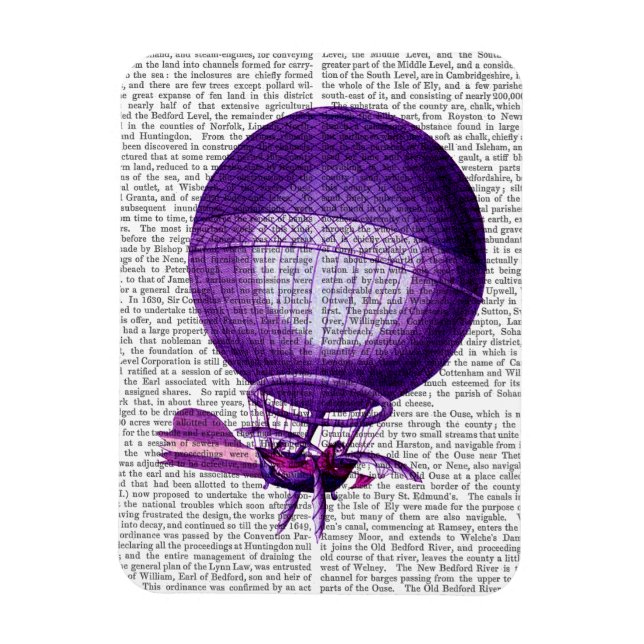 Blanchards Wasserstoff (Lila) Heißluftballon Magnet (Vertikal)