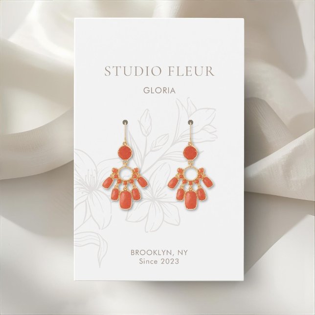 BLANCHE | Boucles d'oreilles florales chic Affiche (Créateur téléchargé)