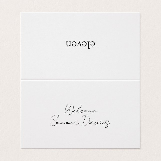 BLANCHE | Carte pliée de Mariage de script minimal (Outside Unfolded)
