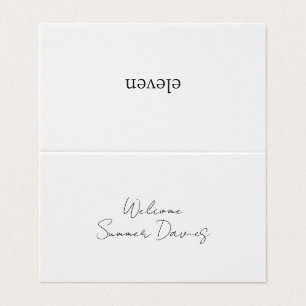 BLANCHE   Carte pliée de Mariage de script minimal