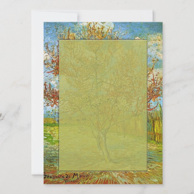 Blanche Einladung, Pfirsichbaum in Blossom Einladung (Vorderseite)