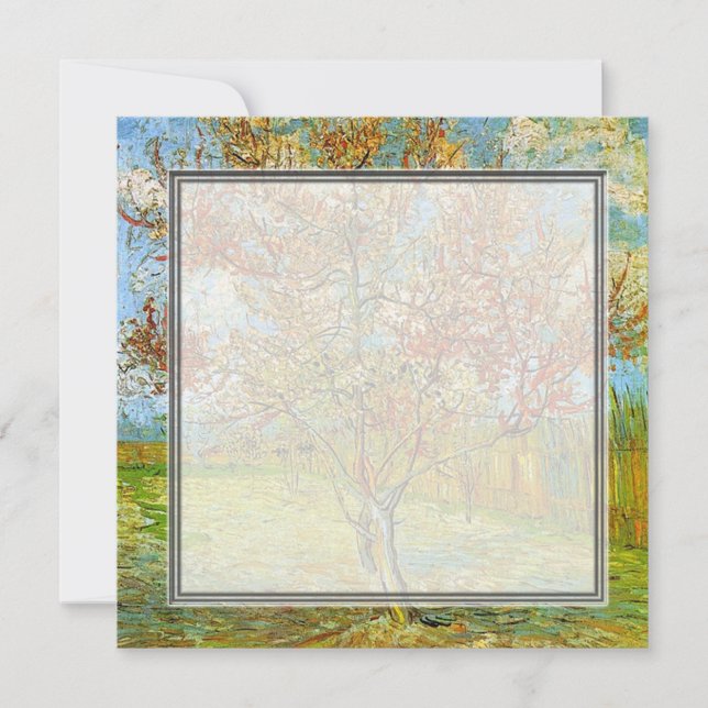 Blanche Einladung, Pfirsichbaum in Blossom Einladung (Vorderseite)