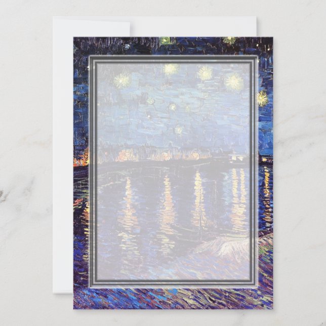 Blanche Einladung, van Gogh Sternennacht Einladung (Vorderseite)