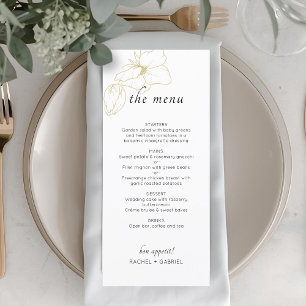 BLANCHE   Menu plat Mariage floral chic