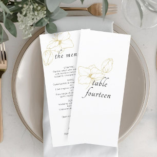 BLANCHE Menu plat Mariage floral chic