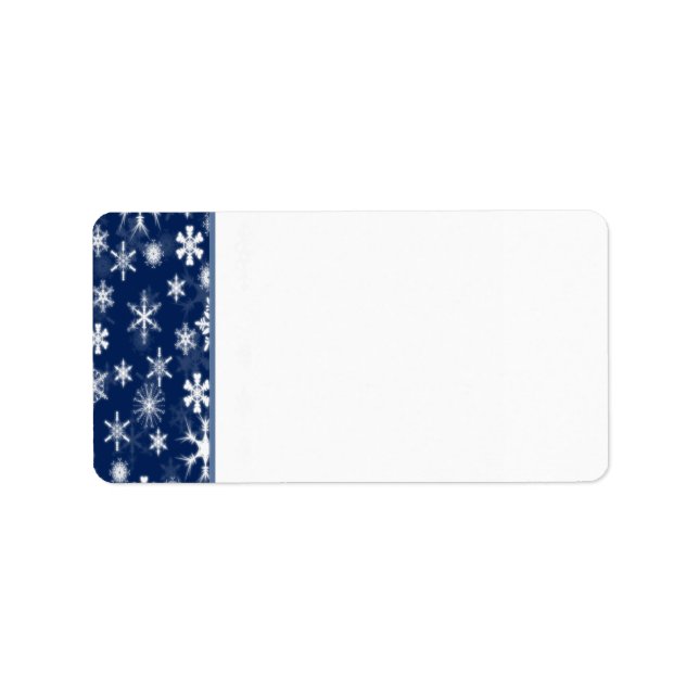 Blanche Namensschilder für Navy und Weiße Schneefl Adressaufkleber (Vorne)