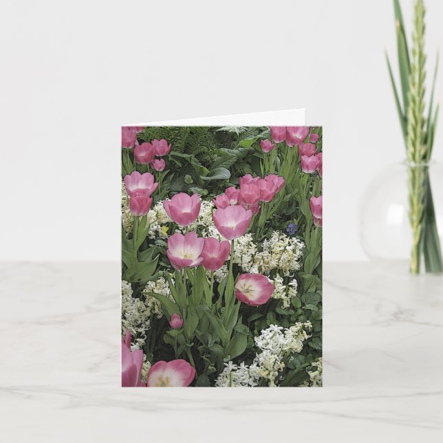 Blanche Notizkarte für die rosa Tulip Karte (Vorderseite)