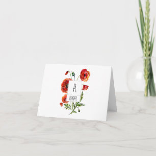Blanche Notizkarte Roter Poppe-Blume für die Blume