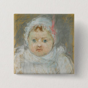 Blanche Pontillon als Baby, 1872 (Pastell auf Button