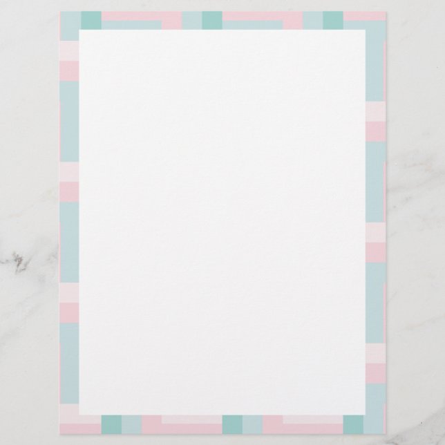 Blanche Vorlage Rosa Blau Grün Benutzerdefiniert Briefbogen (Vorderseite)