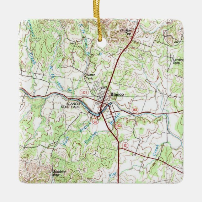Blanco TX Topo Karte Keramikornament (Vorderseite)