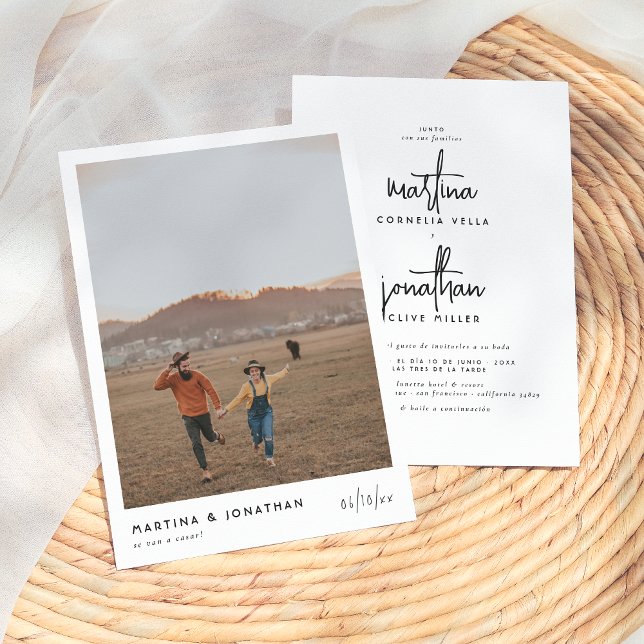 Blanco y Negro Invitación de Boda Sencilla Einladung (Von Creator hochgeladen)