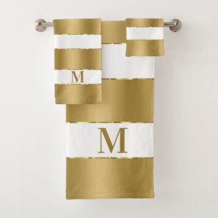 Blancs et or de luxe rayures motif