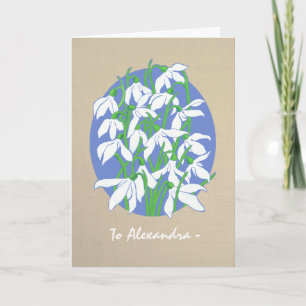 Blancs neige sur Burlap Janvier Carte d'anniversai